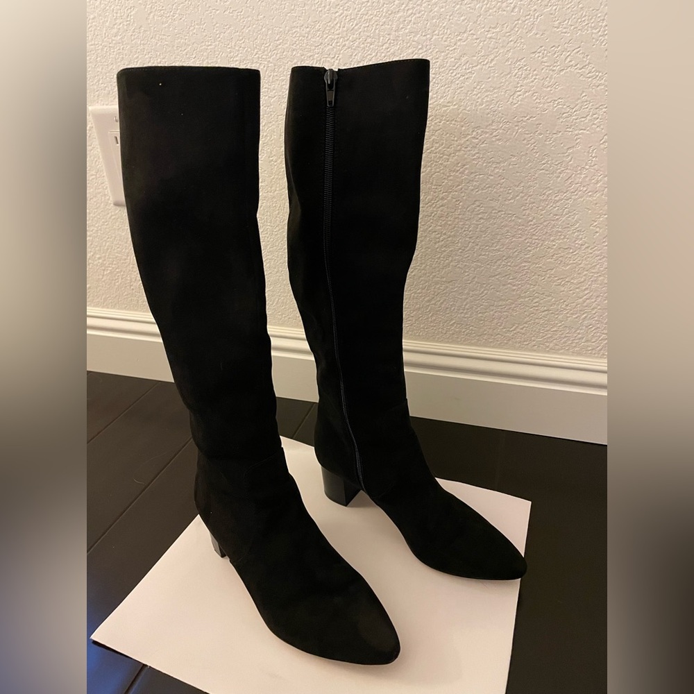 J.Crew suede heeled knee high boot, 6.5